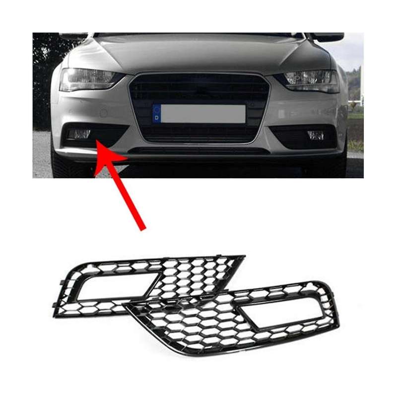 Honeycomb Mesh Fog Light Frame Air Intake Grille Fog Light Grille Automobile for A4 B8.5 2013-2016