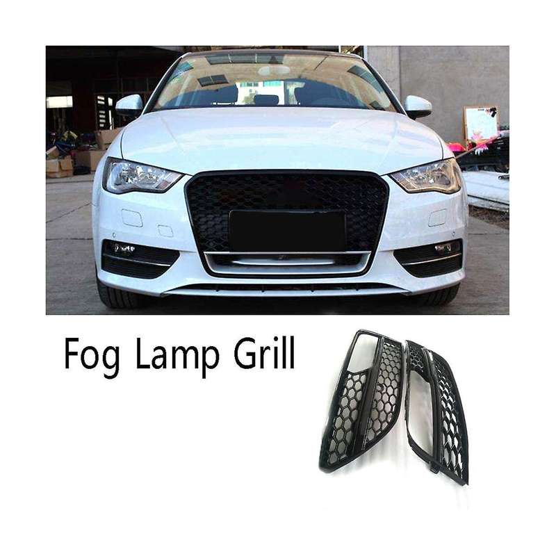 Honeycomb Mesh Style Front Bumper Fog Lamp Cover Grills Fog Light Grille for A3 Hatchback 2013-2016