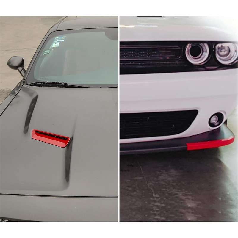 Hood Air Outlet Front Bumper Lip Splitter Protector Cover Trim for 2015-2024 Accessories,C