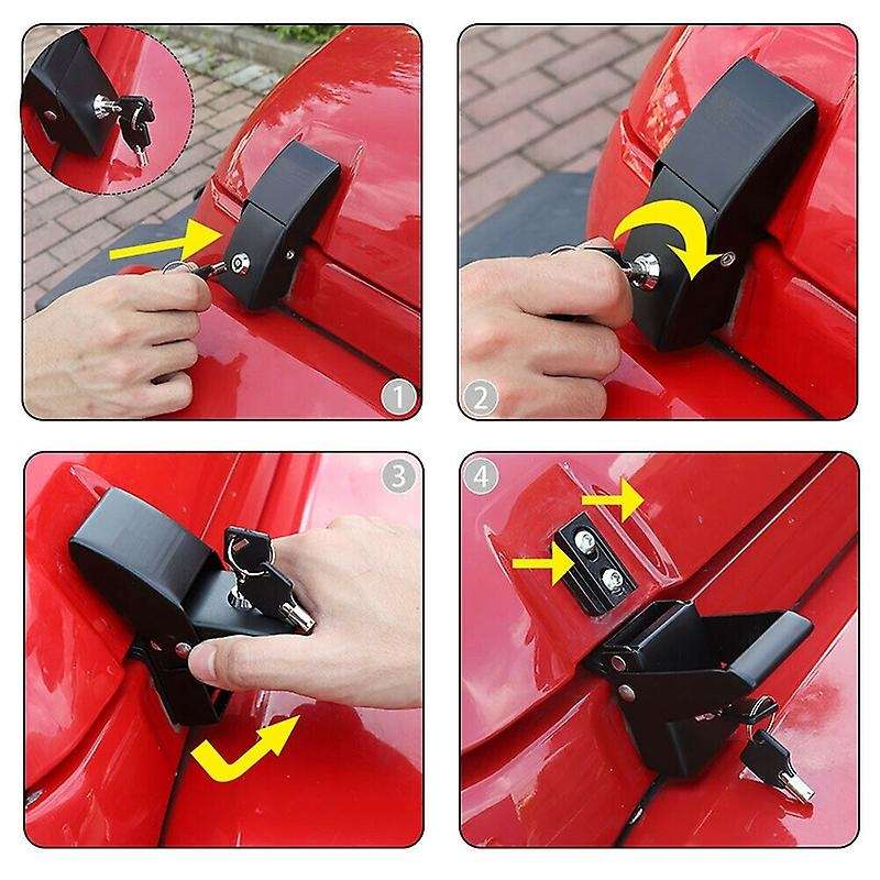Hood Latches Locking Hood Catch Kit for Wrangler JK 2007-2017 JL JLU 2018-2021 JT 2020, Flag