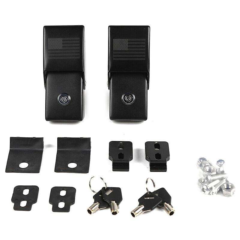 Hood Latches Locking Hood Catch Kit for Wrangler JK 2007-2017 JL JLU 2018-2021 JT 2020, Flag