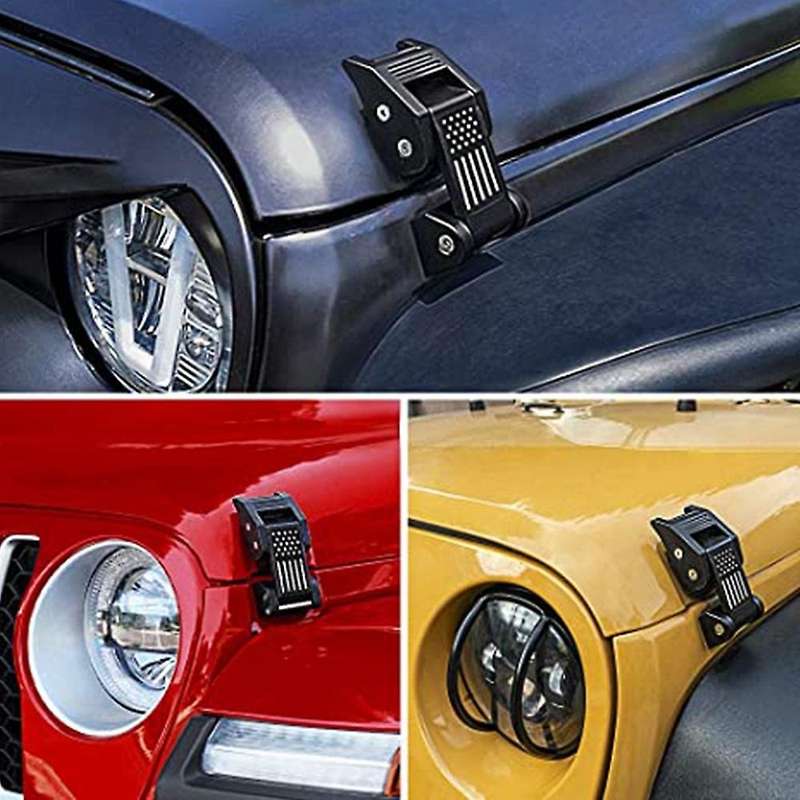 Hood Latches Aluminum Hood Catch, Latch Locking Hood Catch Kit for 2007-2018 JK JKU 2018-2020 JL JLU