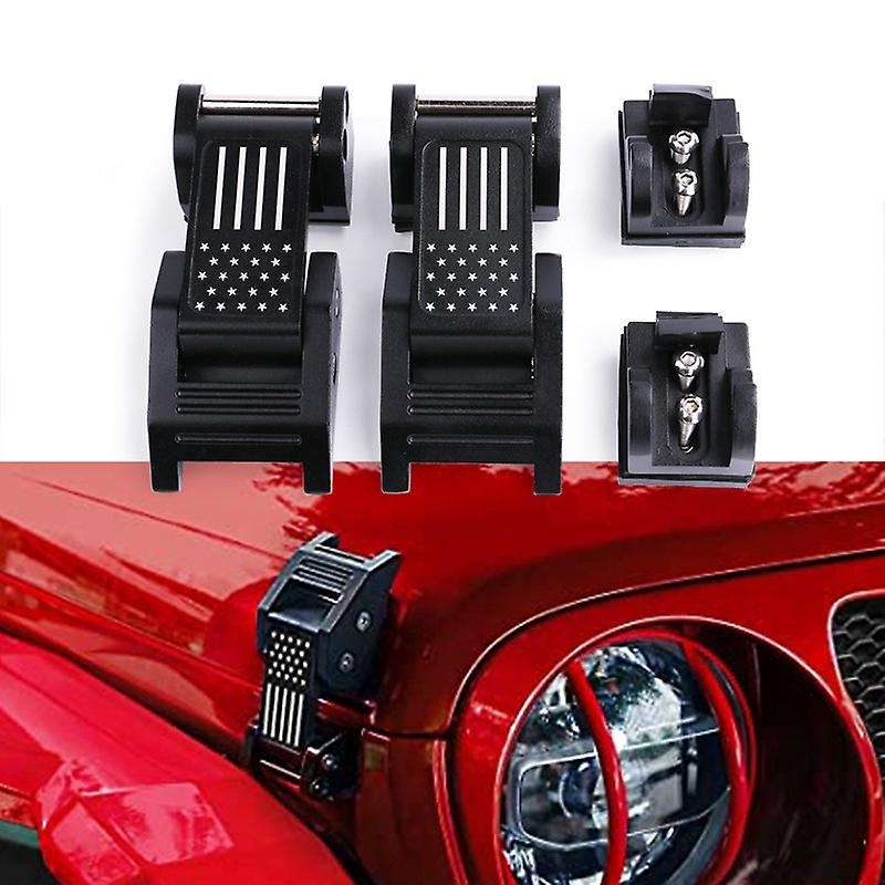 Hood Latches Aluminum Hood Catch, Latch Locking Hood Catch Kit for 2007-2018 JK JKU 2018-2020 JL JLU