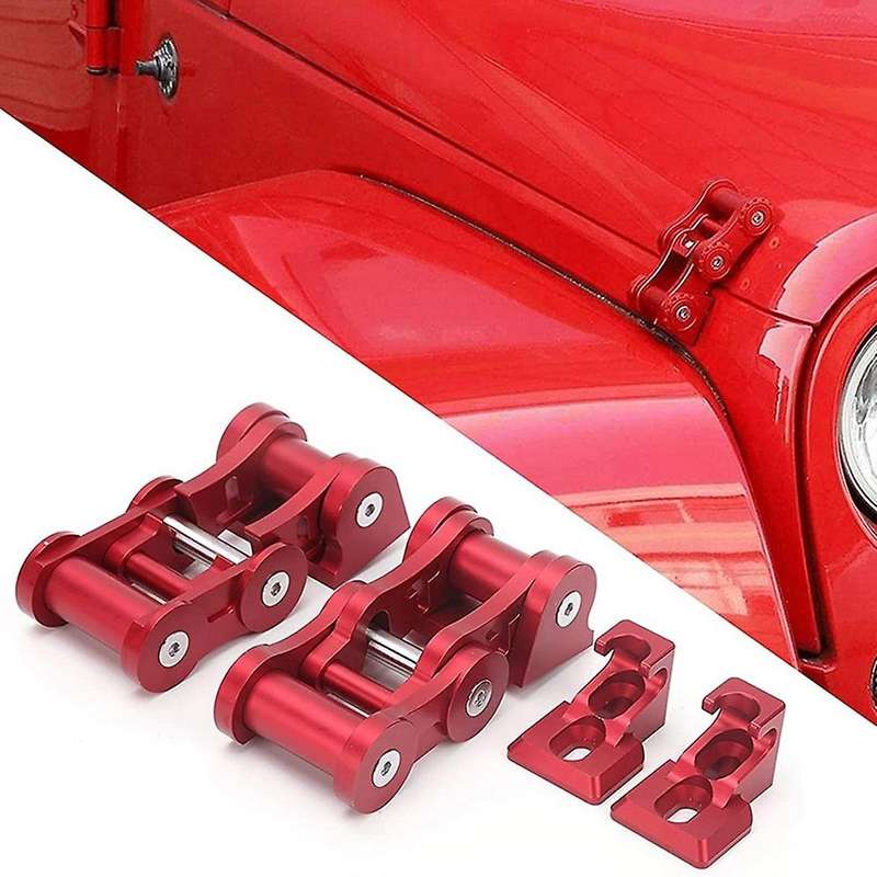 Hood Latches CNC Aluminum Bonnet Lock Hood Latches Fit for Wrangler JK JKU 20072018 Bonnet Fixing Pa