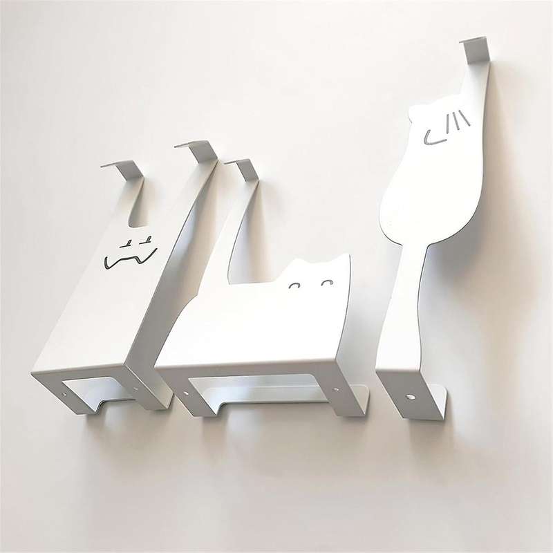 Hook Rack Behind the Door Punching-Free Kitchen Cupboard Door Wall Hanger Storage Clothes Hat Key Ar