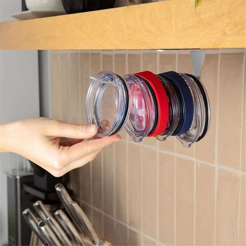Horizontal Lid Storage Rack Saves Space Under Cabinets Storage Jar Lid Storage Rack for Kitchen Bar