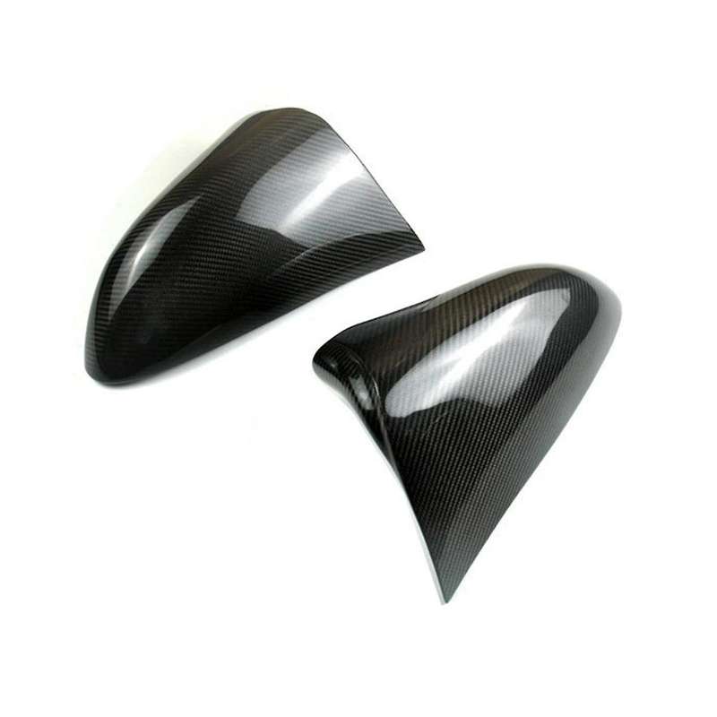 Horn Style Carbon Fiber Glossy Black Wing Rear View Mirror Cover Cap Case Trim for Is Gs Es Rc Righ