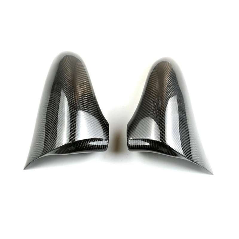 Horn Style Carbon Fiber Glossy Black Wing Rear View Mirror Cover Cap Case Trim for Is Gs Es Rc Righ