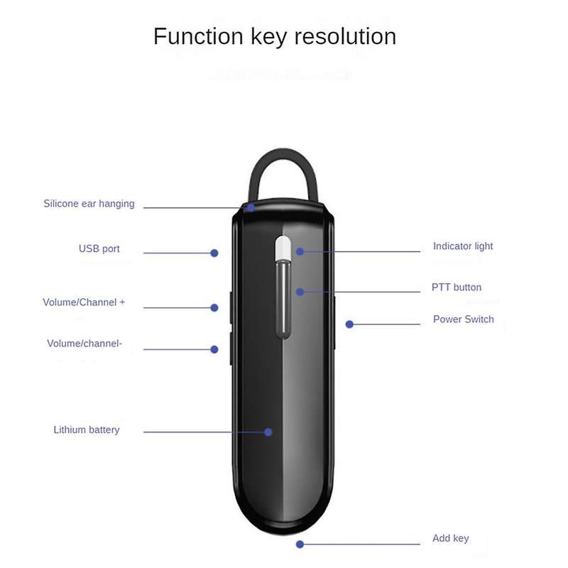 Hook-Type Walkie-Talkie Headset 500 Square Feet Area Use Mini Machine Hotel Hotel Civilian Headset