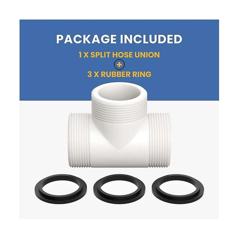 Hose Adapter Replacement for & Pool Split Hose Tee T-Joint Union with 3 L Rings Connector, Connects