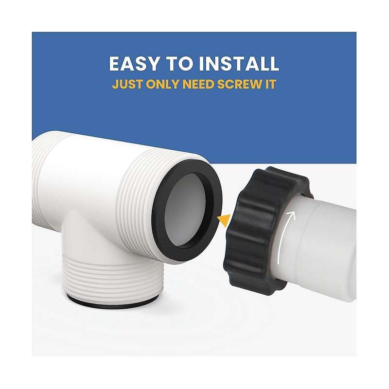 Hose Adapter Replacement for & Pool Split Hose Tee T-Joint Union with 3 L Rings Connector, Connects