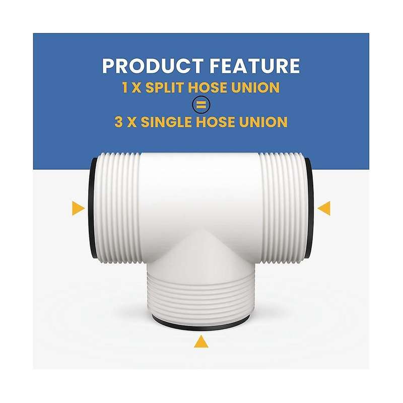 Hose Adapter Replacement for & Pool Split Hose Tee T-Joint Union with 3 L Rings Connector, Connects