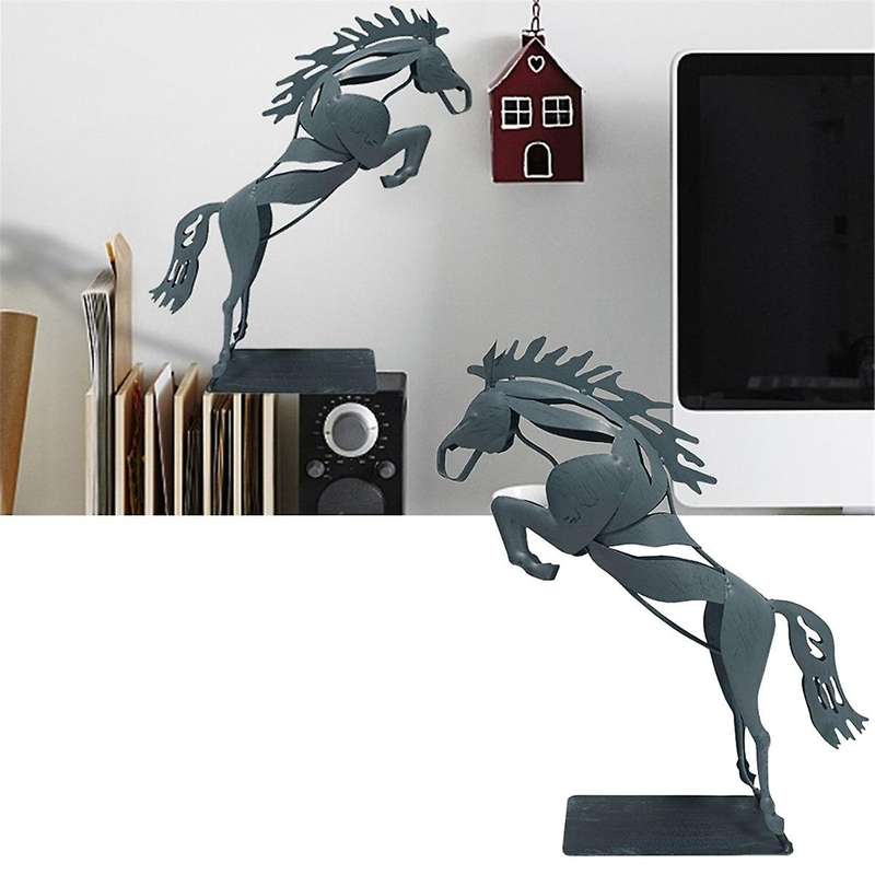 Horse Sculpture Ornaments Handmade Life-Like Horse Standing Statue Desk Decorations