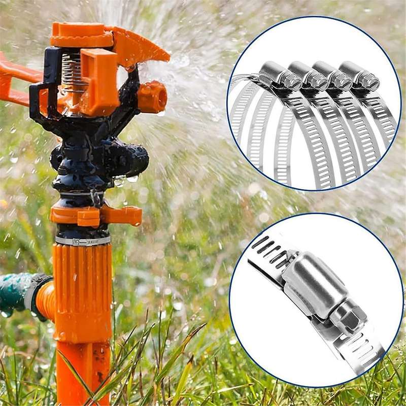 Hose Clamps 20FT Metal Strap+20 Fasteners DIY Cut-To-Fit Stainless Steel Band Clamps Adjustable Lar