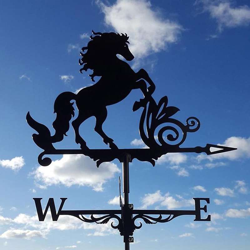 Horse-Shaped Weather Vane Stainless Steel Spray Paint Outdoor Table Roof Ornaments