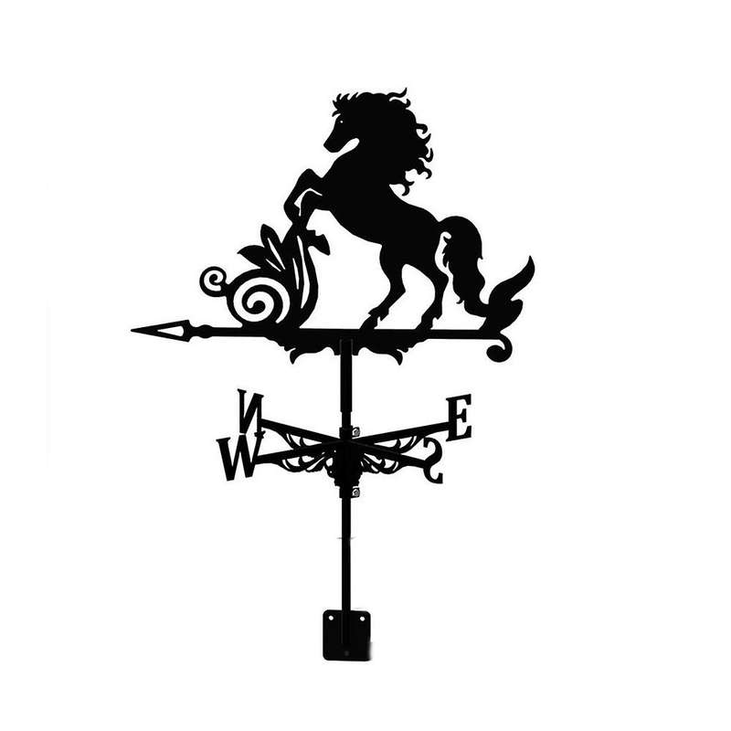 Horse-Shaped Weather Vane Stainless Steel Spray Paint Outdoor Table Roof Ornaments