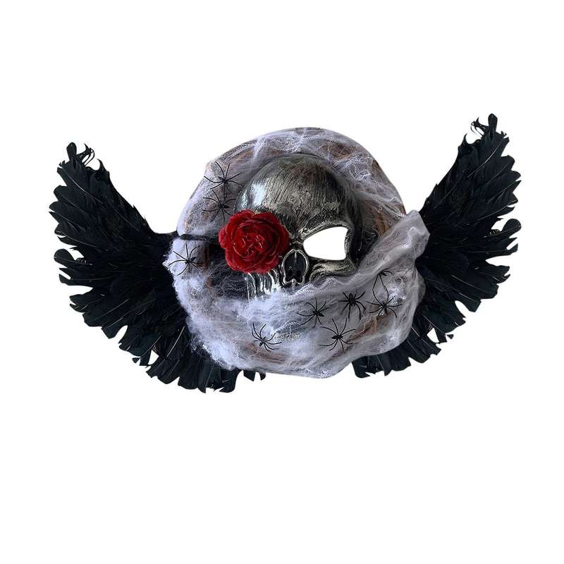 Horror Halloween Wreath Flower Skull Mask Wreath Home Door Decoration Halloween Party Supplies Garla