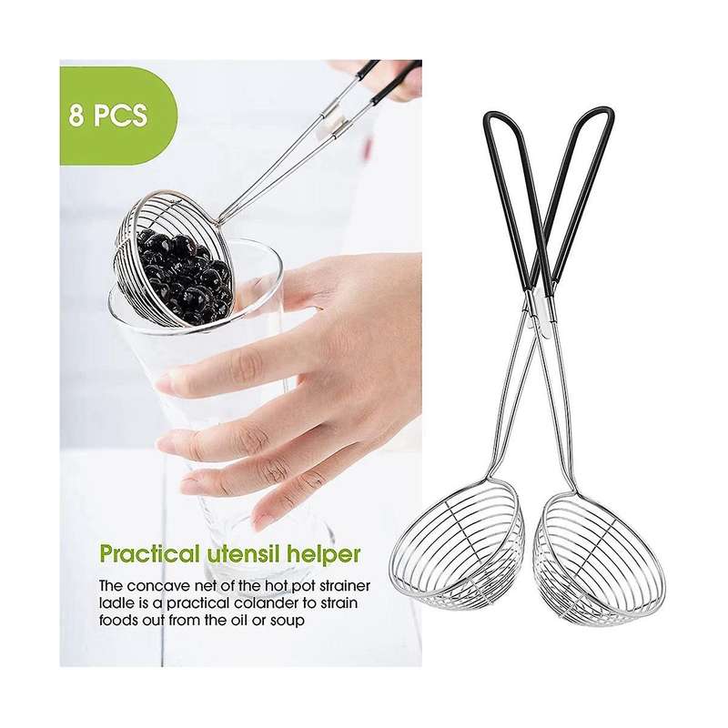 Hot Pot Strainer Scoops, Stainless Steel Hot Pot Strainer Spoons Mini Mesh Skimmer Spoon Strainer L