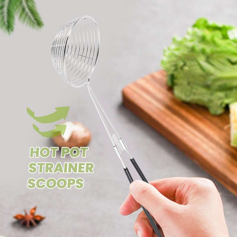 Hot Pot Strainer Scoops Stainless Steel Hot Pot Strainer Spoons Mesh Skimmer Spoon Asian Strainer L