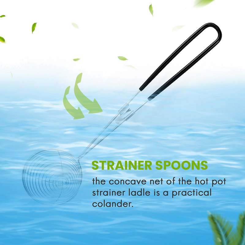 Hot Pot Strainer Scoops Stainless Steel Hot Pot Strainer Spoons Mesh Skimmer Spoon Asian Strainer L