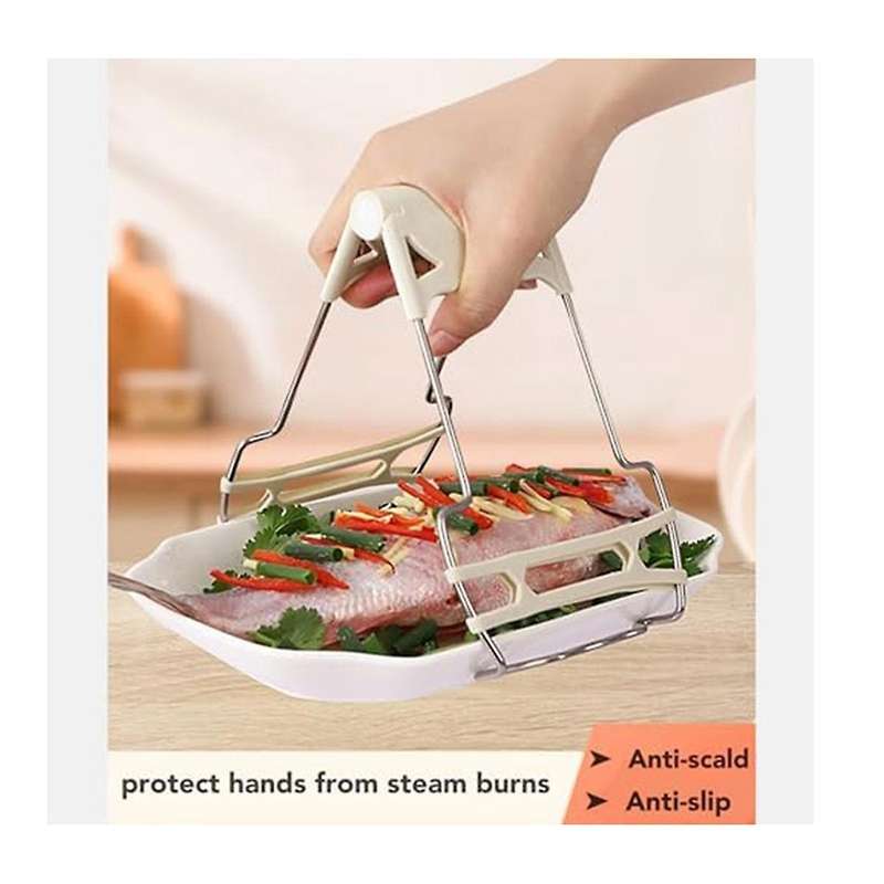 Hot Plate Gripper,kitchen Anti-scald Clip,kitchen Tongs,hot Plate Tongs for Moving Hot Plate with Fo
