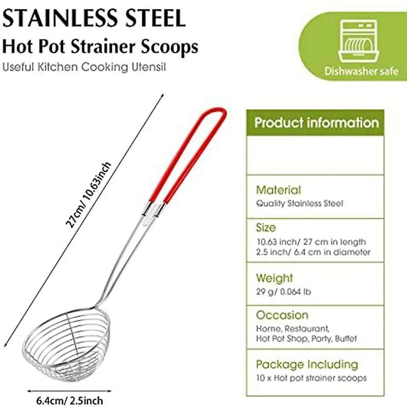 Hot Pot Strainer Spoon Stainless Steel Hot Pot Strainer Spoon Mesh Separator Spoon with Handle Suita