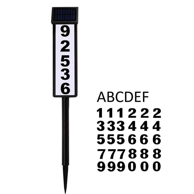 House Numbers Address Sign LED Light Solar Light Lighted Up Address Plaques Solar Powered 0-9 A-F