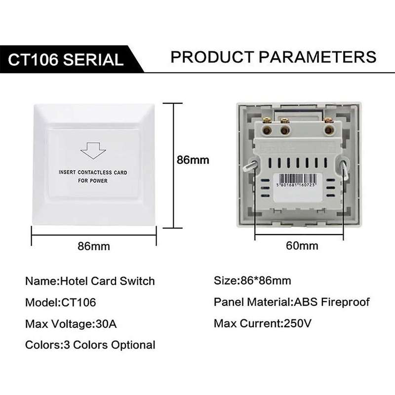 Hotel Electrical Appliances, Smart Hotel Delayed Power Off, Energy-Saving Proximity Card, Power Acce
