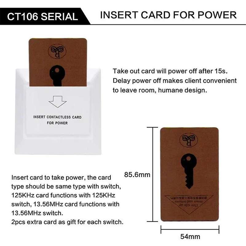 Hotel Electrical Appliances, Smart Hotel Delayed Power Off, Energy-Saving Proximity Card, Power Acce
