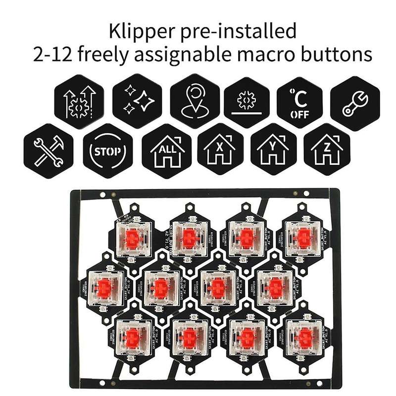 HotKey Board for Voron Skirt Klipper Pre-Installed Pcb Board with LED for Voron V2.4/Trident/Switchw