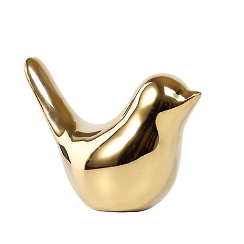 House Figurines Modern Ceramic Bird Statues Animal Sculpture Crafts Gold Ceramic -l