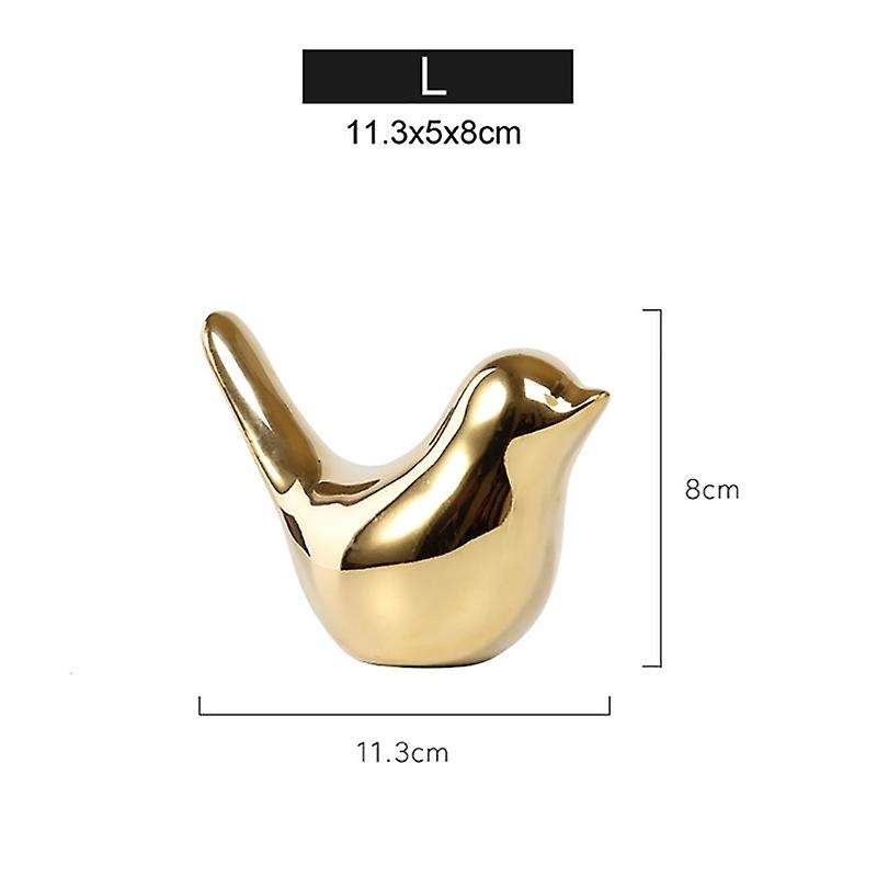 House Figurines Modern Ceramic Bird Statues Animal Sculpture Crafts Gold Ceramic -l