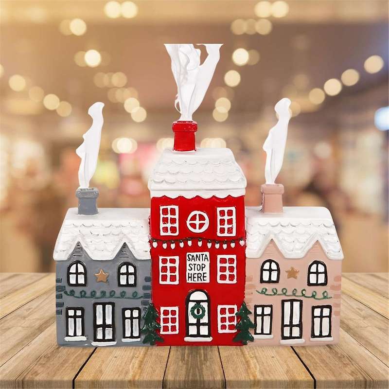 House Incense Burner,christmas Snowy Winter Incense Cone Burner,chimney Cabin Incense Burner for Hom