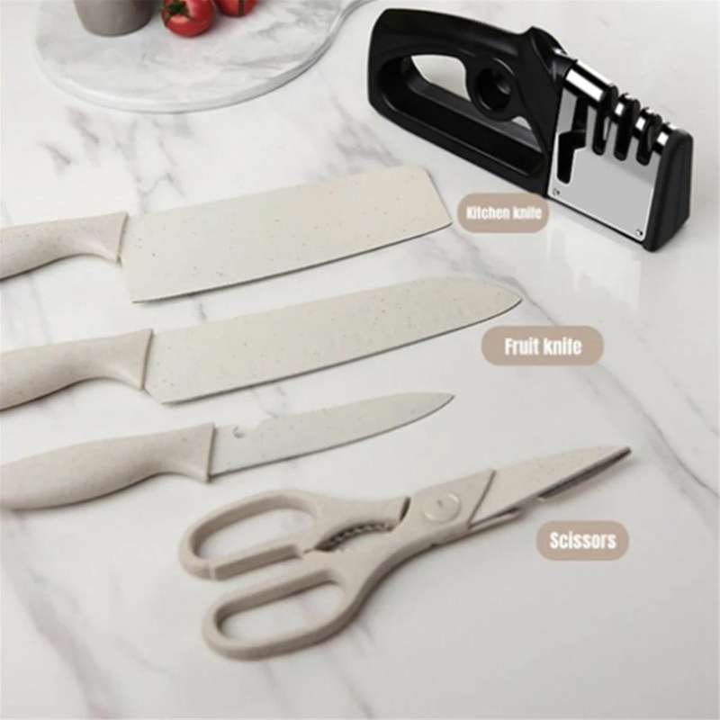 Household 4-in-1 Knife Sharpener Diamond Coated Quick Knife Sharpening Tool Scissors Grinding Stone