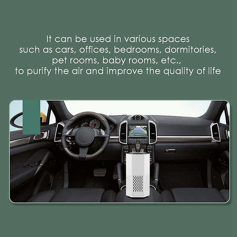 Household Air Purifier with High Efficiency Filter Automatic Mode Sleep Mode Car Purifier(White)