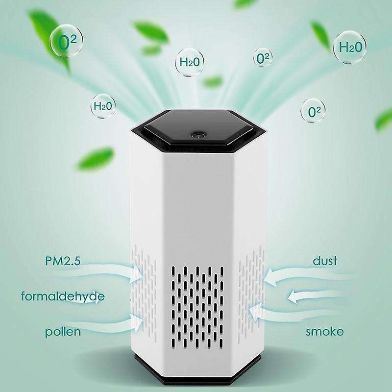 Household Air Purifier with High Efficiency Filter Automatic Mode Sleep Mode Car Purifier(White)