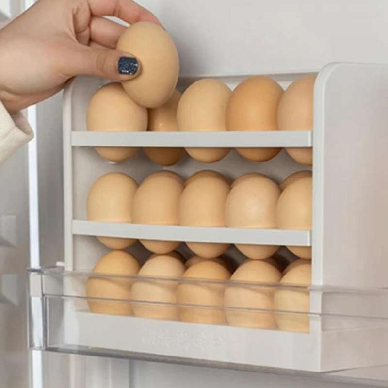 Household Flip Egg Box Refrigerator Egg Storage Box Household Kitchen Rack Tool for Food Keep