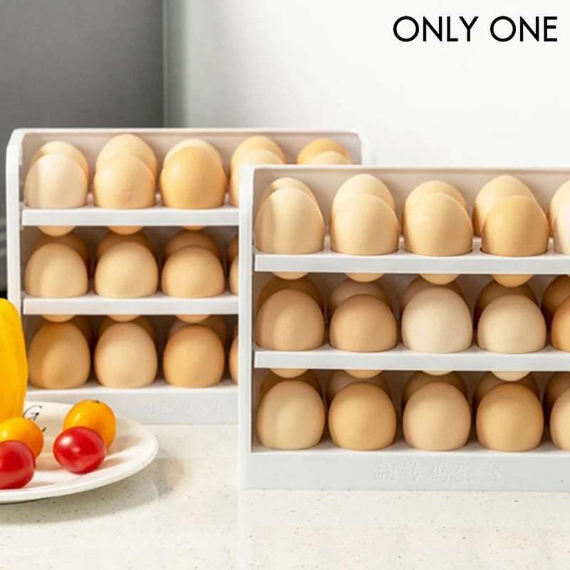Household Flip Egg Box Refrigerator Egg Storage Box Household Kitchen Rack Tool for Food Keep