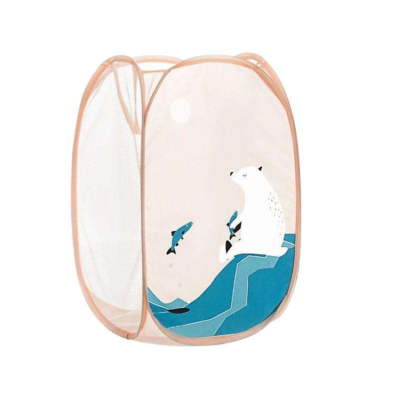 Household Foldable Cartoon Large Capacity Dirty Clothes Basket Laundry Hamper Cloth Nets Storage Org