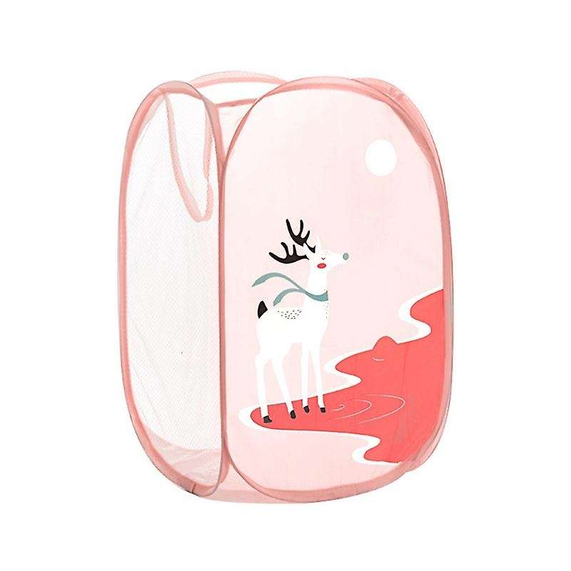 Household Foldable Cartoon Large Capacity Dirty Clothes Basket Laundry Hamper Cloth Nets Storage Org