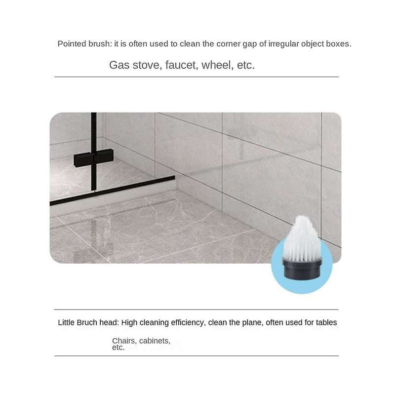 Household Electric Cleaning Brush Rechargeable Electric Scrubber with Removable Head Kitchen Toilet