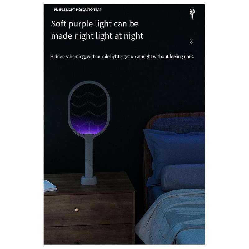 Household Electric Mosquito Swatter USB Rechargeable Mosquito Trap Powerful Mosquito Lamp