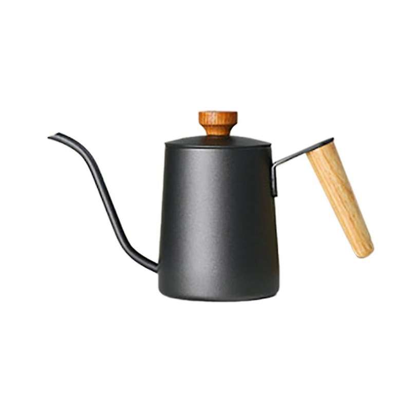 Household Hand Coffee Maker Thin Neck Hanging Ear Kettle Swan Pot Wooden Handle with Lid Stainless S