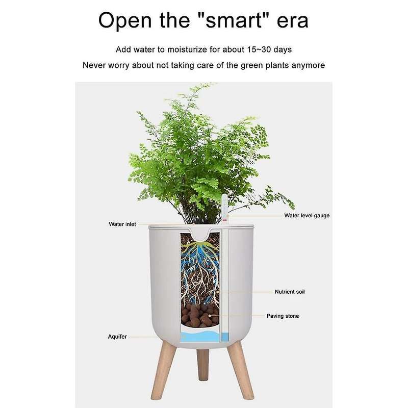 Household Indoor Automatic Self-Watering Flower Pot Large Floor-Standing Potted Storage Basin with W