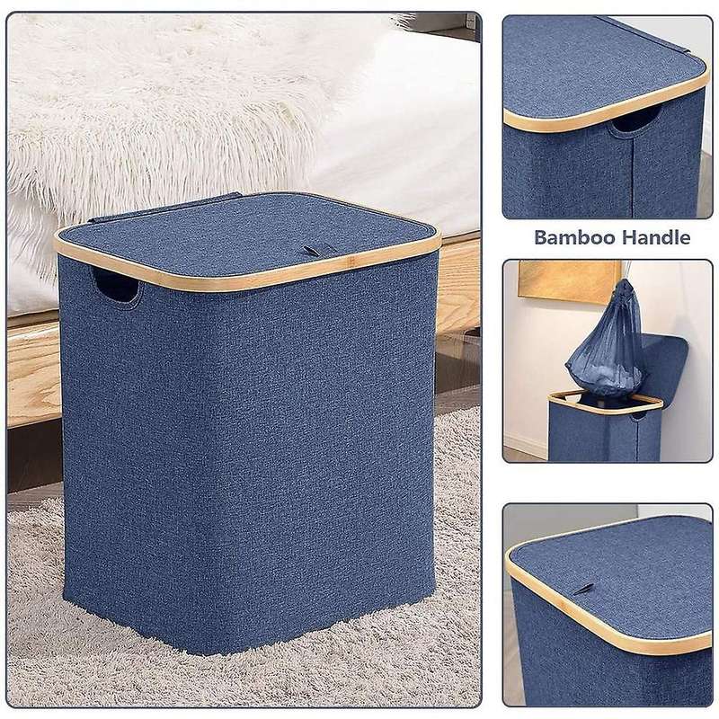 Household Foldable Laundry Storage Basket Laundry Basket with Removable Liner, Dirty Clothes Hamper