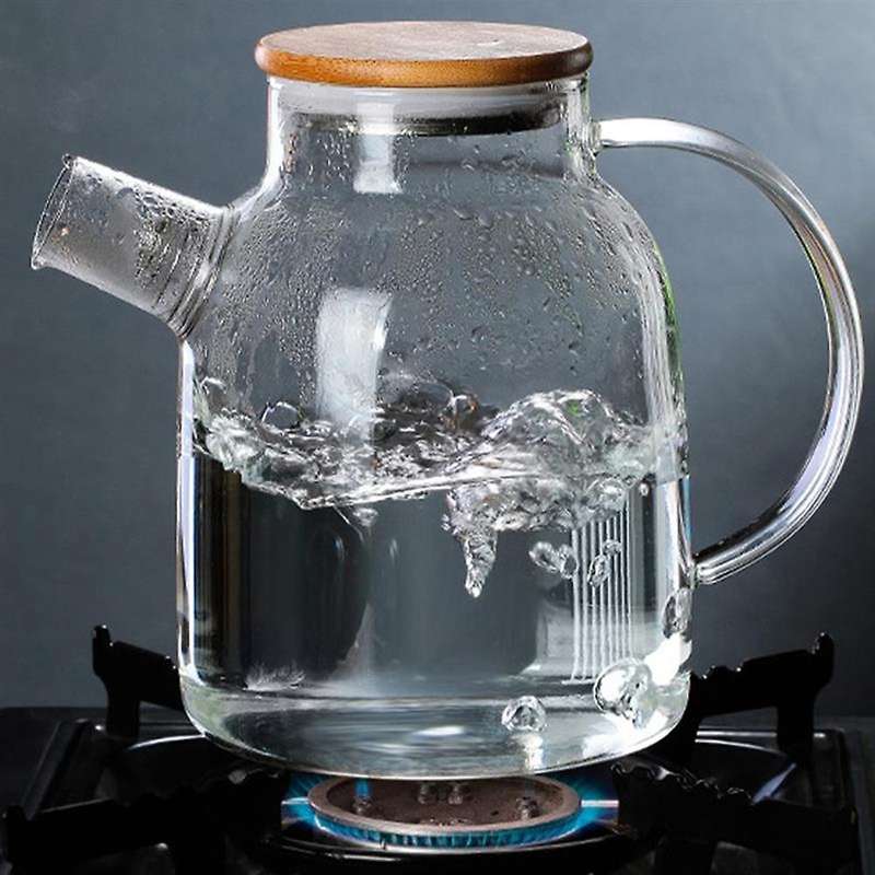 Household Transparent Borosilicate Glass Teapot Heat-Resistant 1L