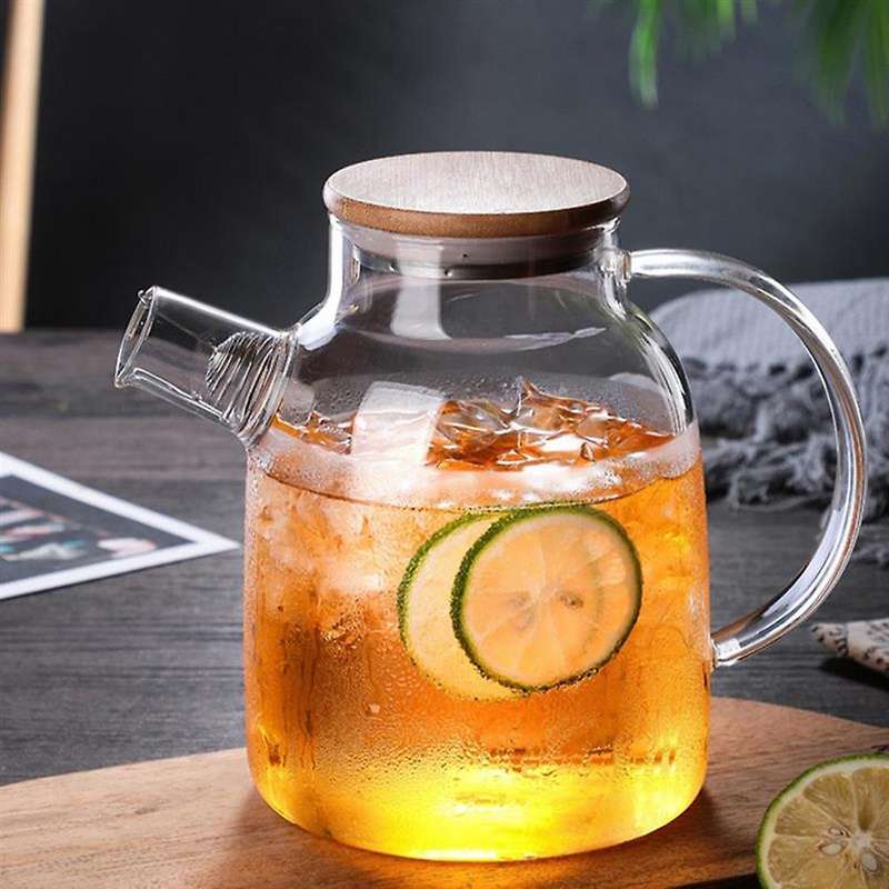 Household Transparent Borosilicate Glass Teapot Heat-Resistant 1L