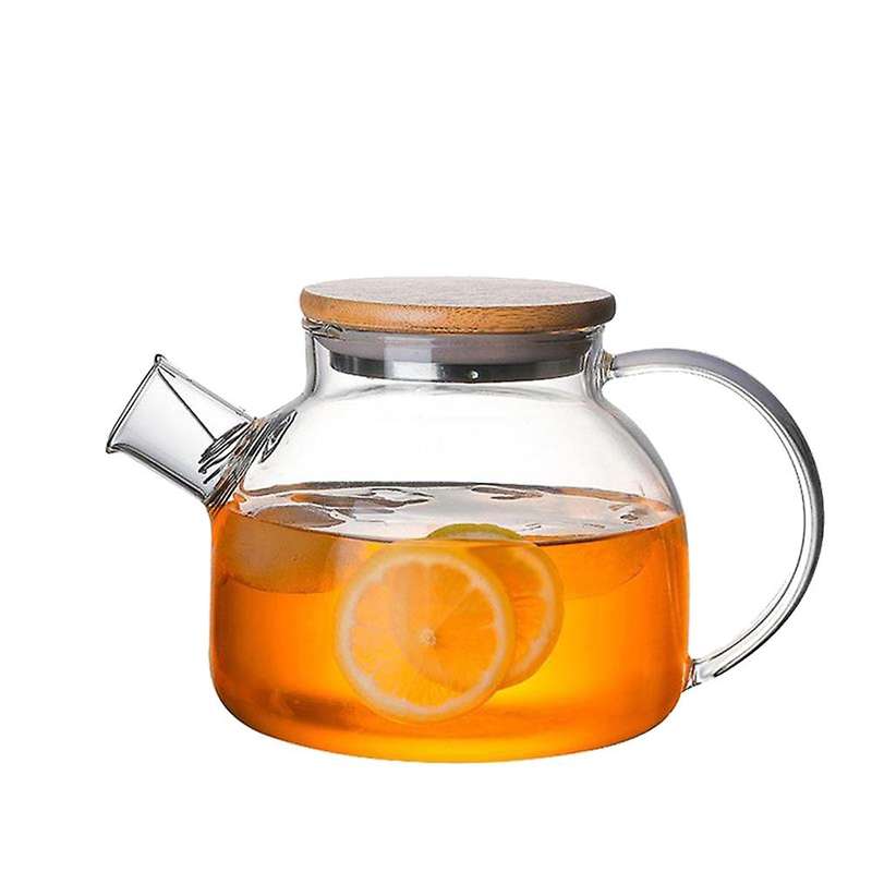 Household Transparent Borosilicate Glass Teapot Heat-Resistant 1L