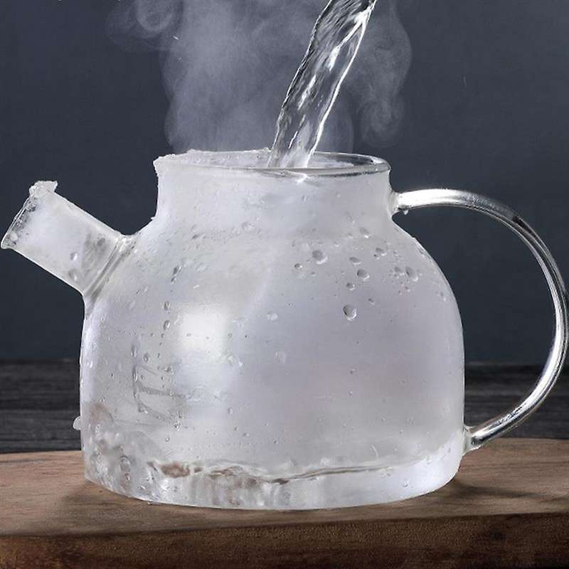 Household Transparent Borosilicate Glass Teapot Heat-Resistant 1L
