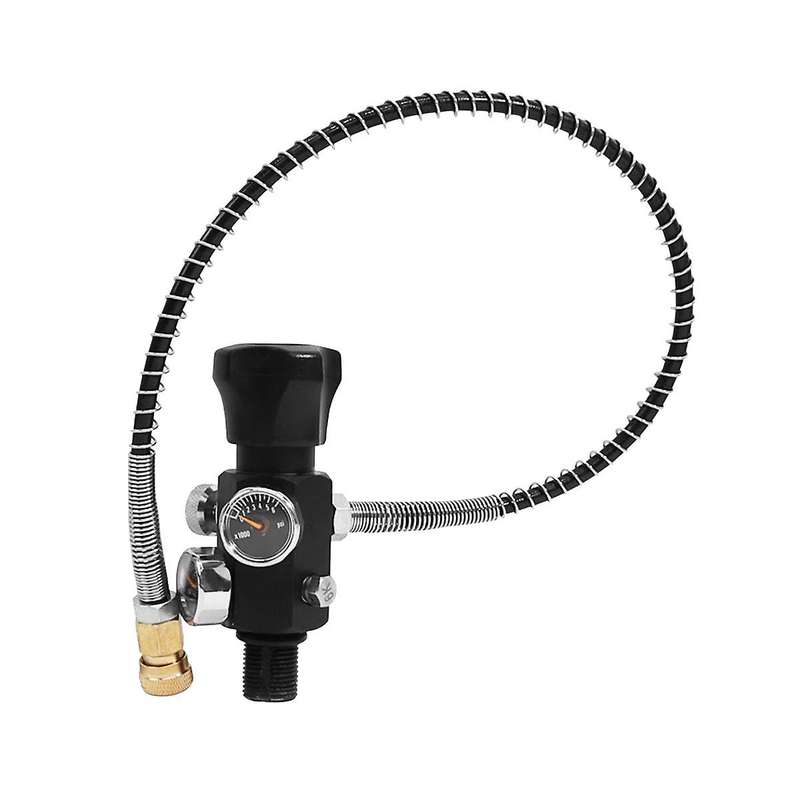 Hpat M18x1.5 Fill Refill Station Tank Charging Valve Dual Gauge with 50cm High Pressure Hose